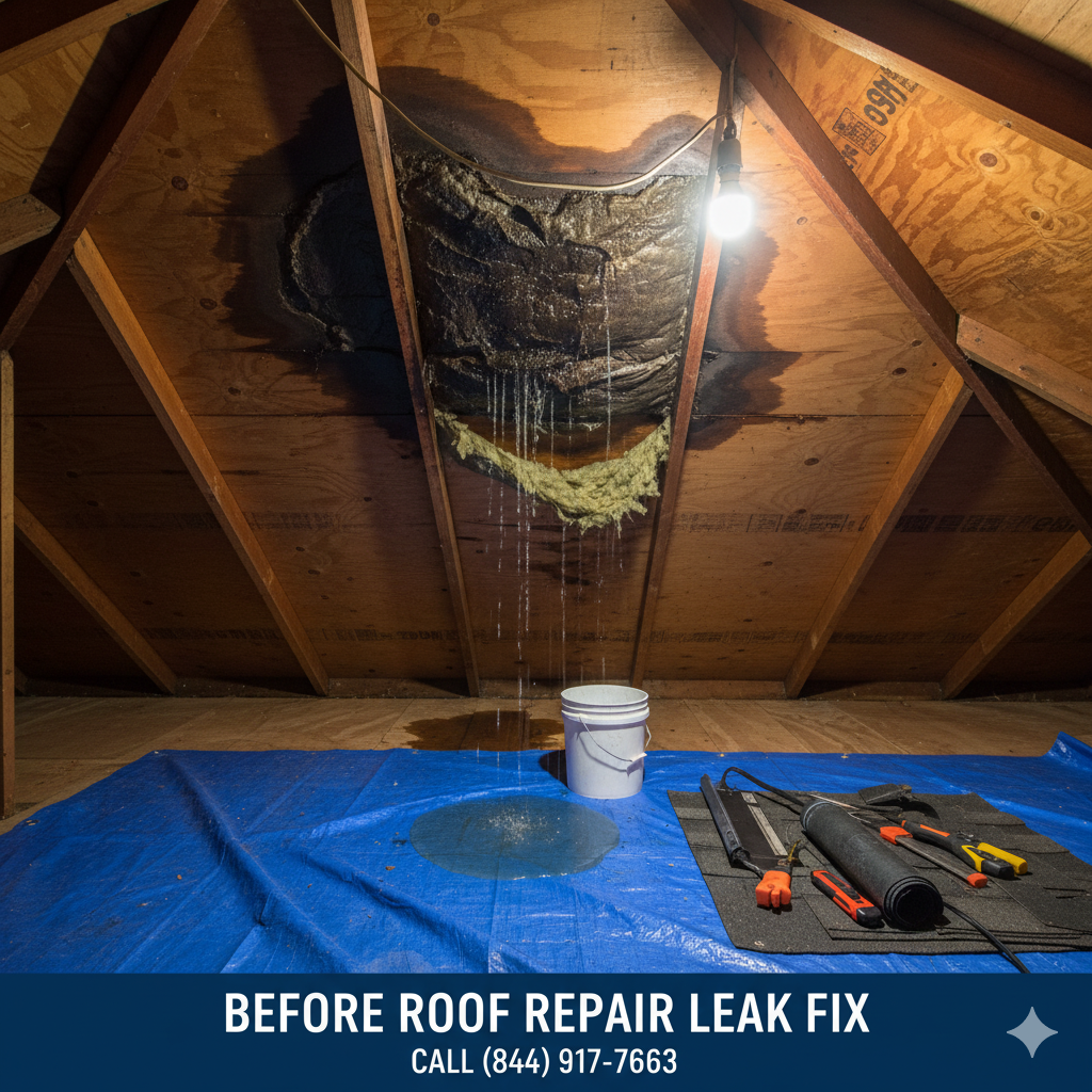 Before roof repair leak fix in Michigan. Call (877) 825-6789.