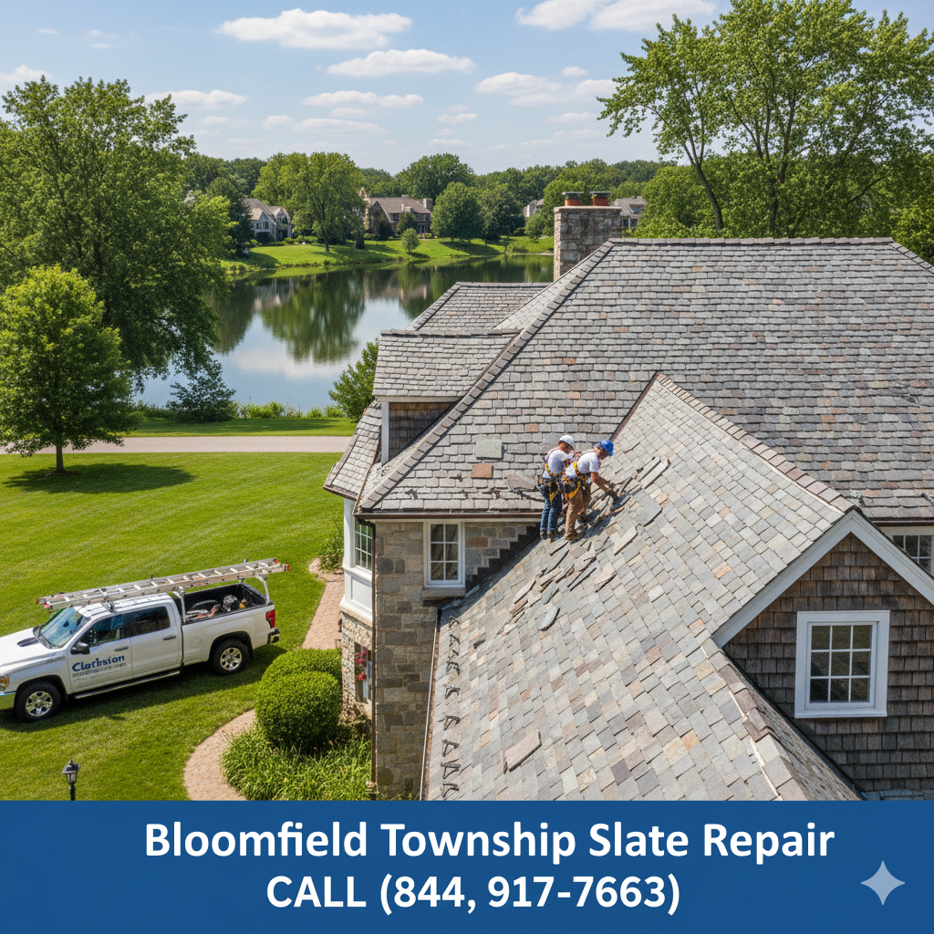 Bloomfield Township slate repair near Quarton Lake by Valor Roofing LLC. Call (877) 825-6789.