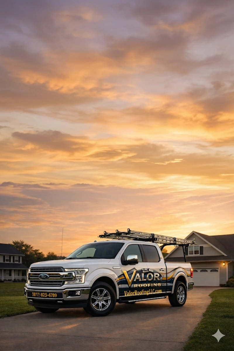 Valor Roofing Black Truck