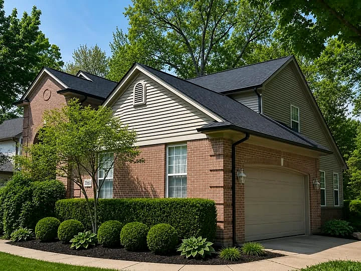 Completed residential roof and gutter project by Valor Roofing in Michigan